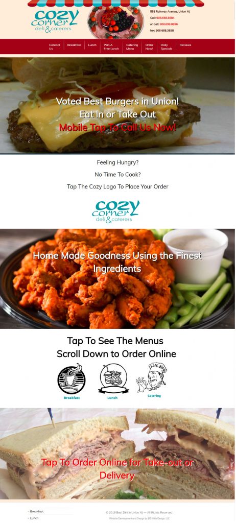 cozy corner deli website